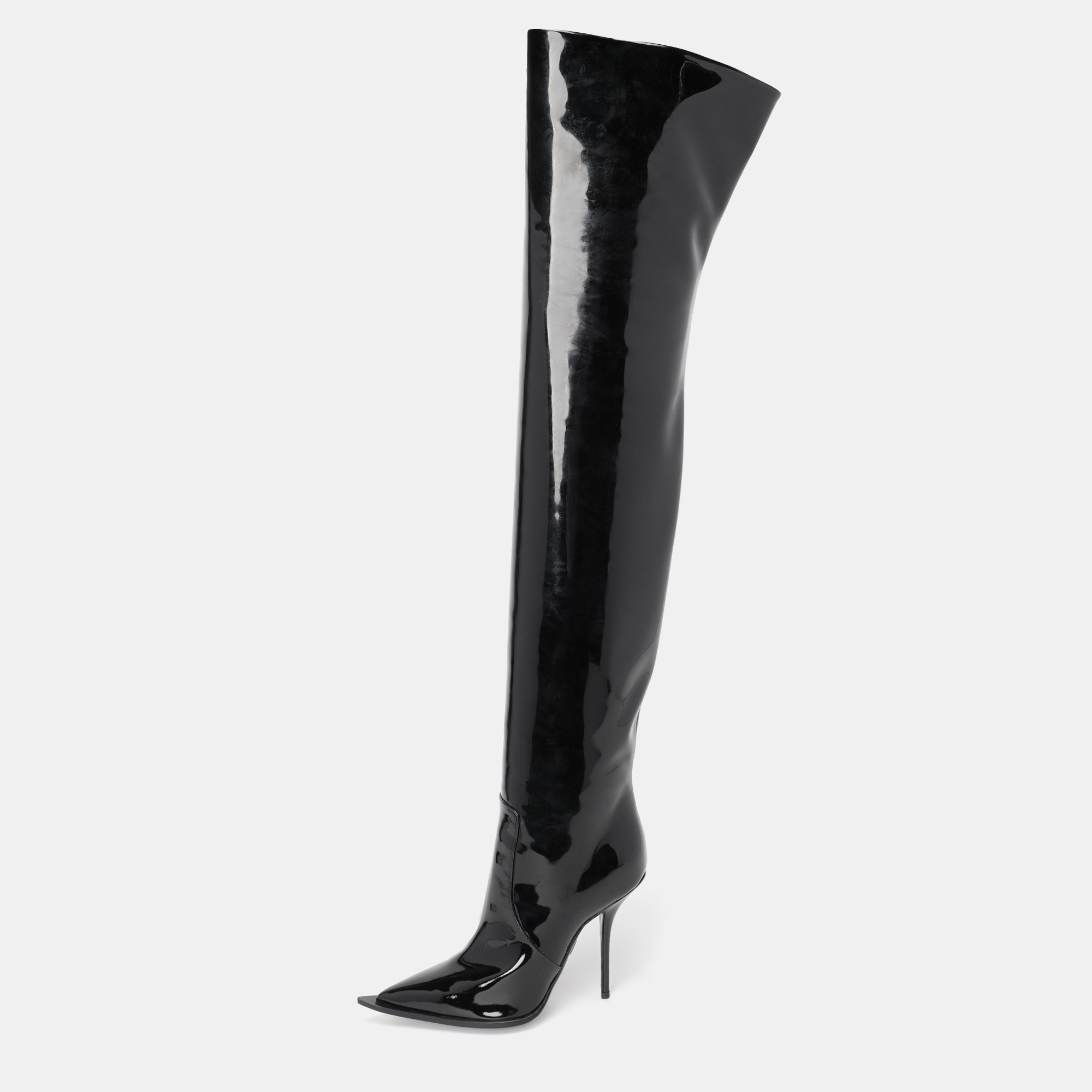 

Dolce & Gabbana Black Patent Leather Thigh High Boots Size