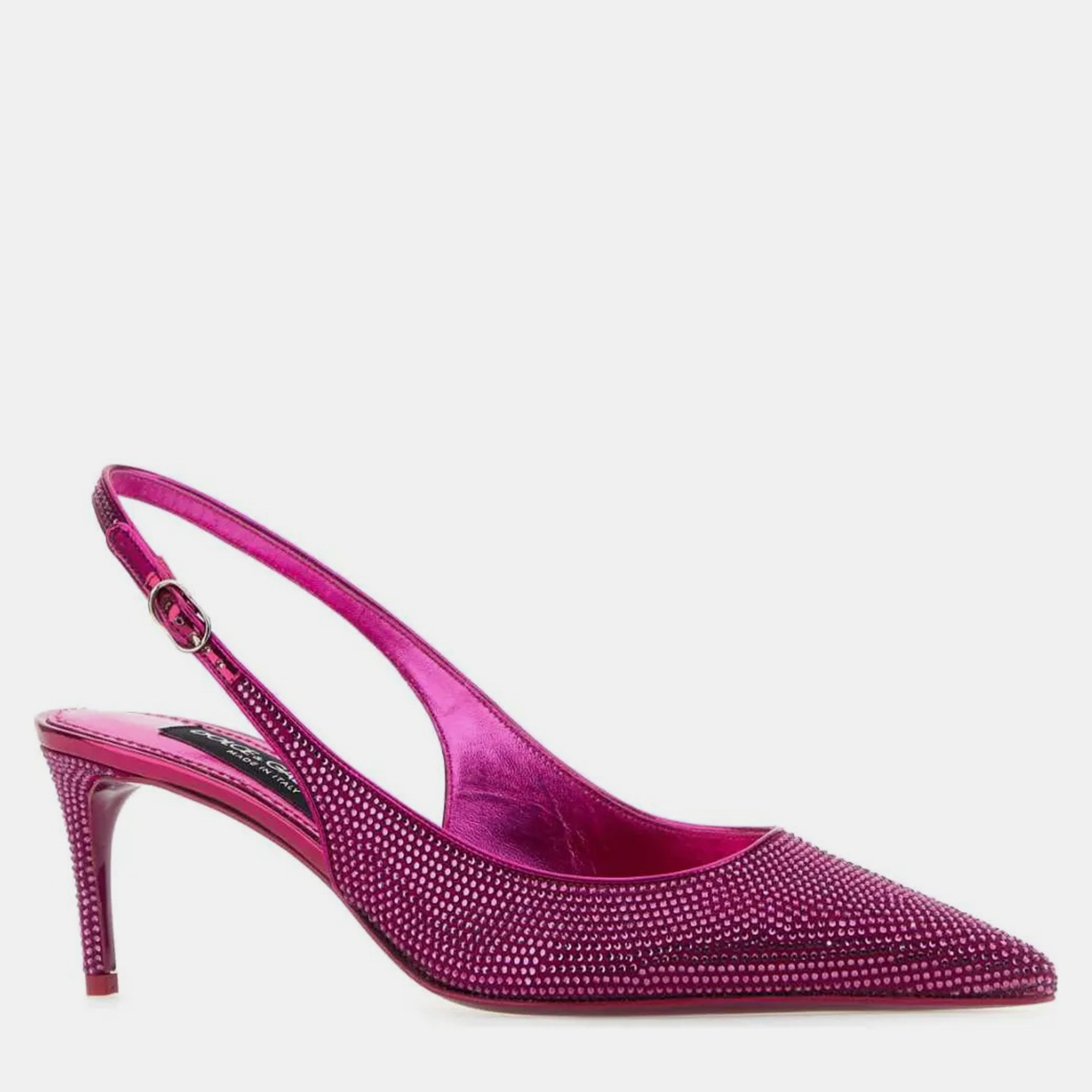 

Dolce & Gabbana Bougainvillea Fuchsia Embellished Satin Lollo Pumps Women’s, Pink