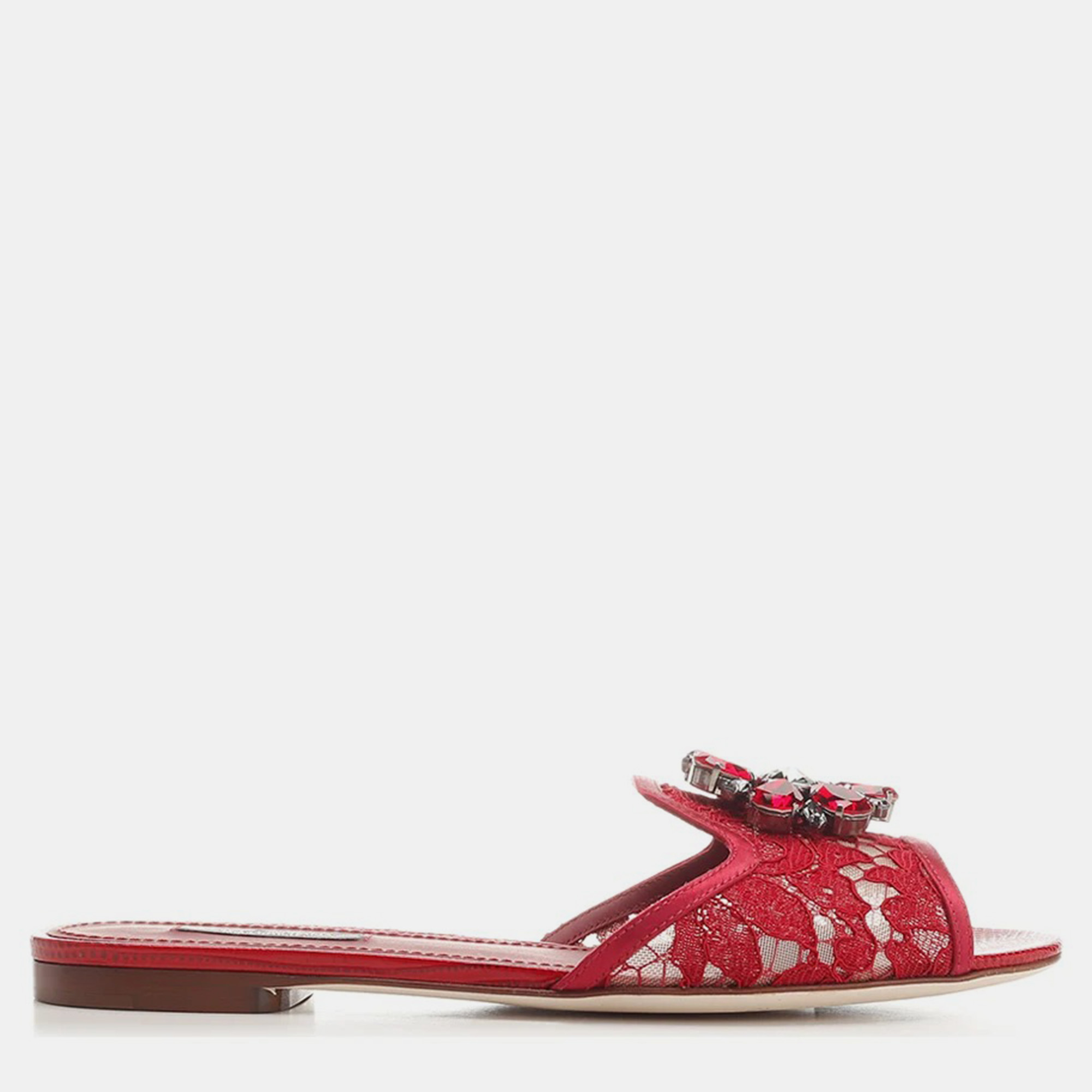 

Dolce & Gabbana Red Taormina Lace Sandals Women’s