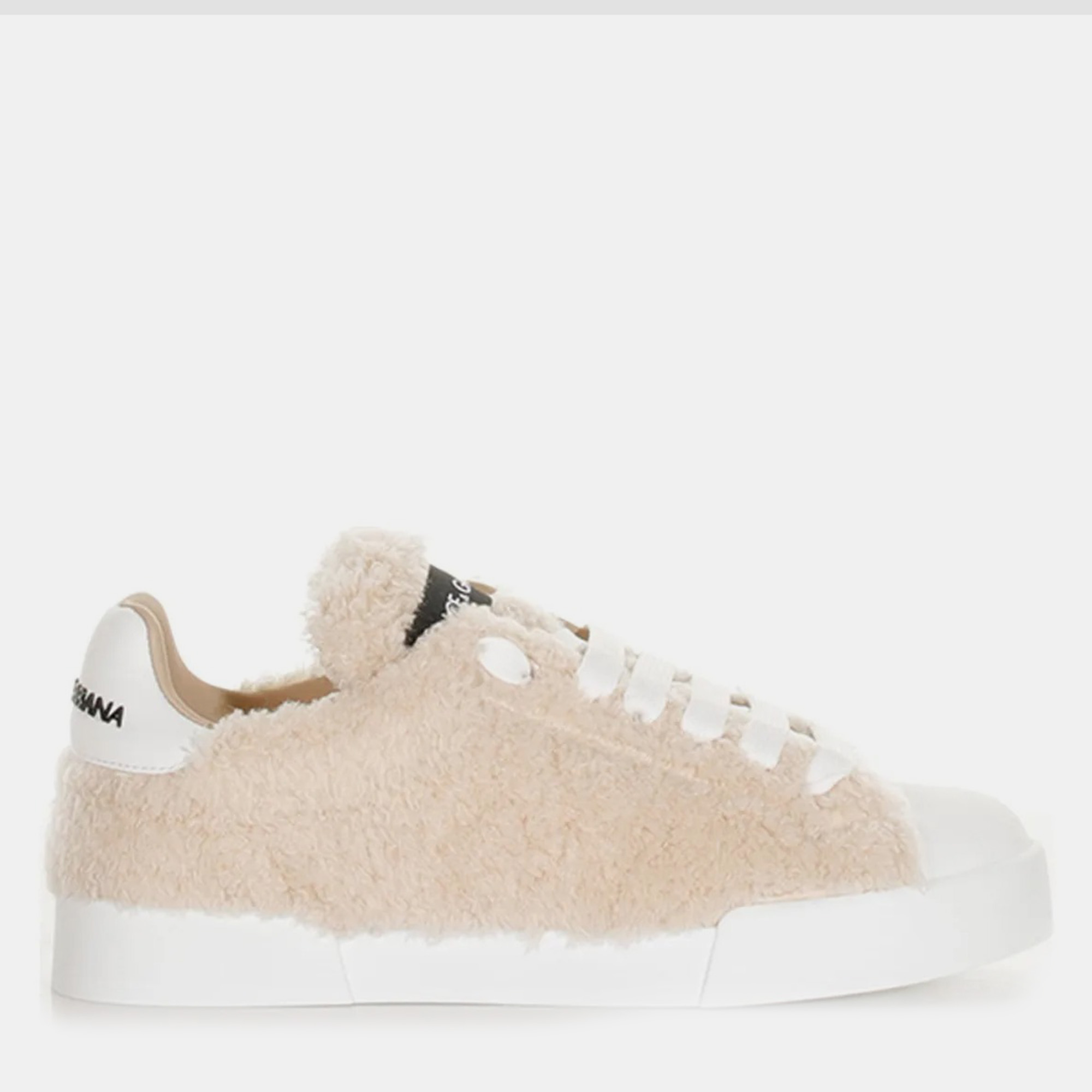 

Dolce & Gabbana Caffe Bianco Fur Coated Logo Sneakers Women’s IT 35.5, Brown