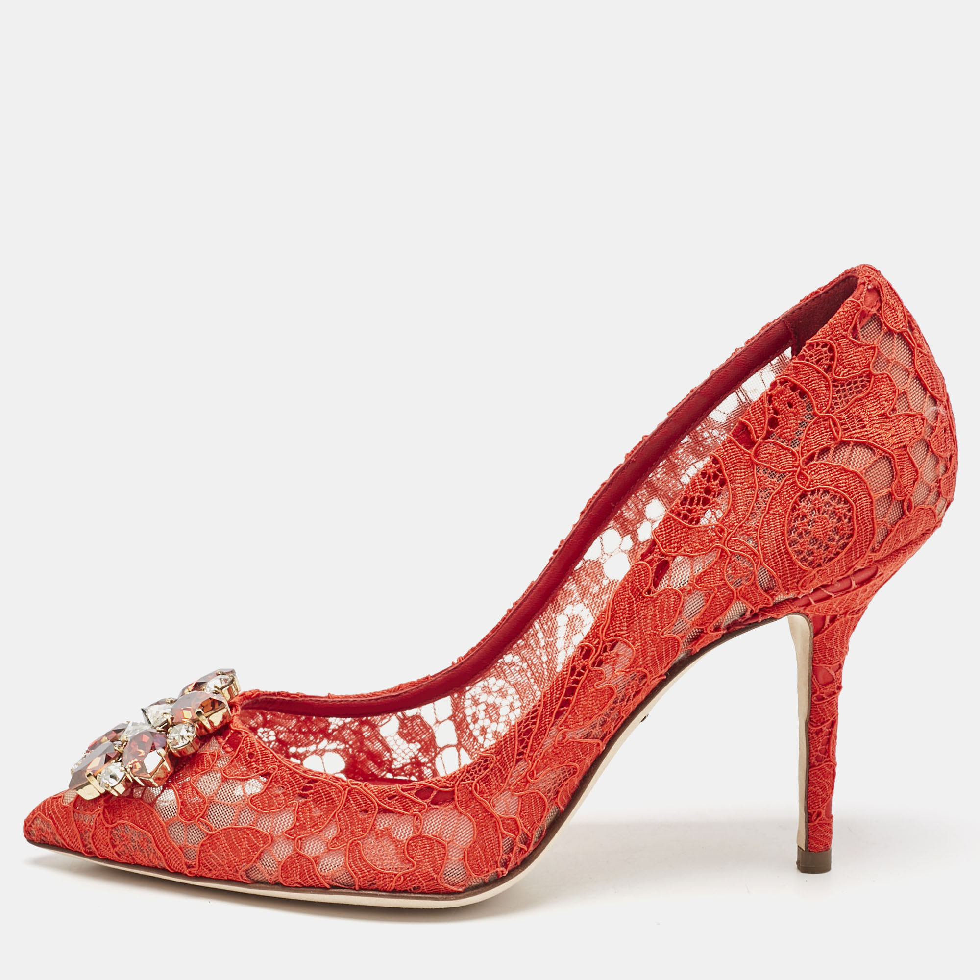 

Dolce & Gabbana Red Lace Bellucci Pumps Size