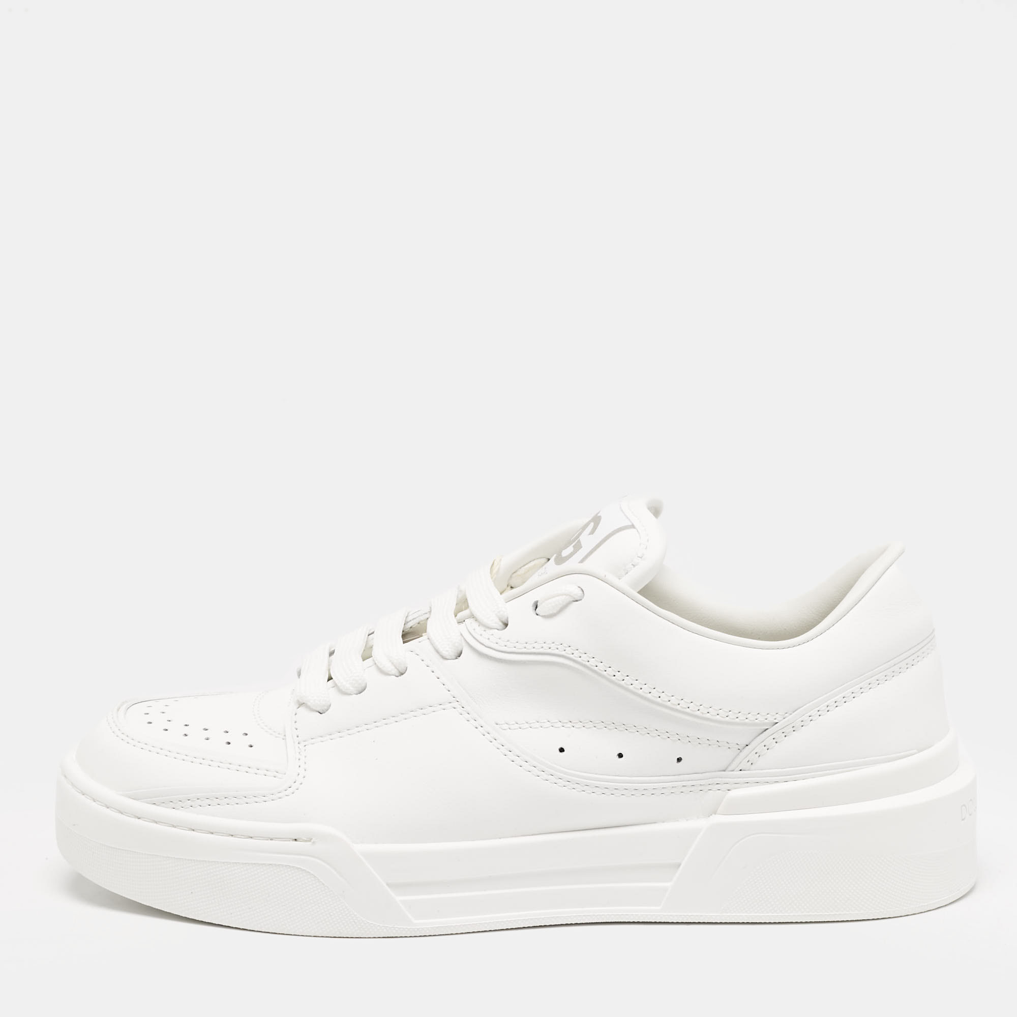 

Dolce & Gabbana White Leather Roma Sneakers Size