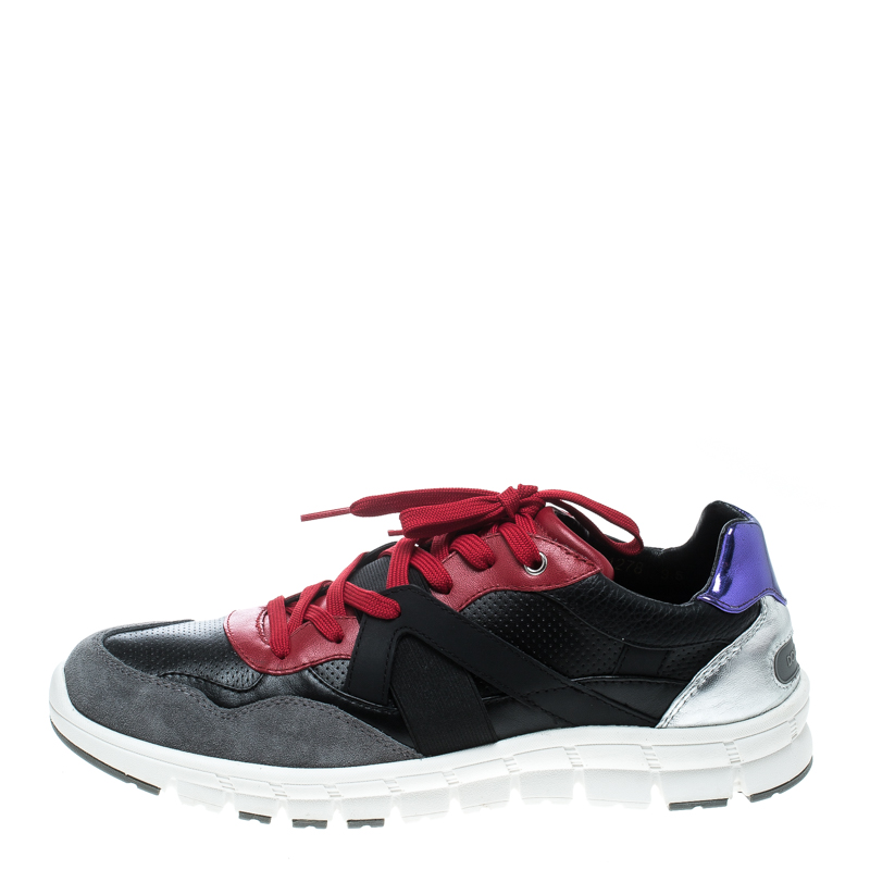 

Dolce and Gabbana Multicolor Suede and Leather Lace Up Sneakers Size
