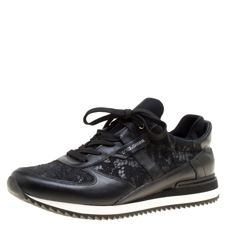 dolce & gabbana leather sneakers with scarf laces