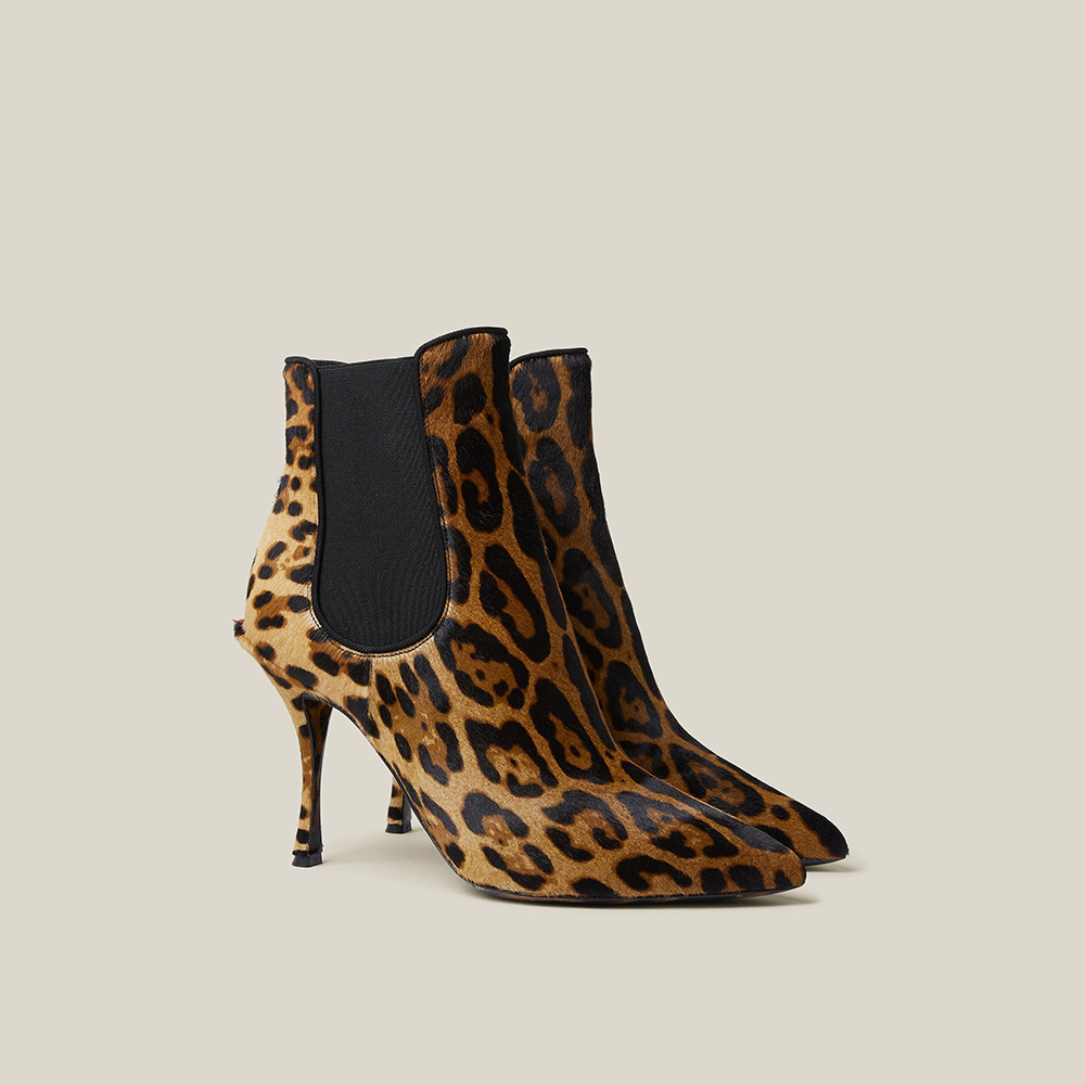 

Dolce & Gabbana Animal Leopard-Print Calf Hair Ankle Boots Size IT, Multicolor