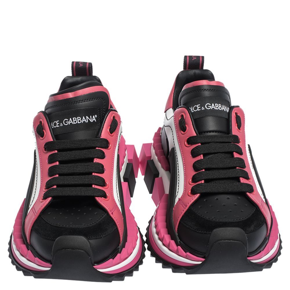 

Dolce & Gabbana Multicolor Leather Super Queen Platform Sneakers Size