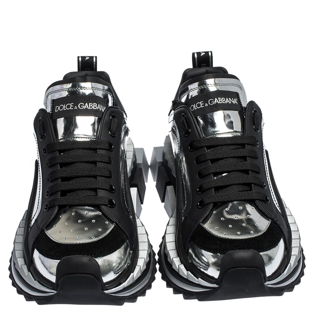 Dolce & Gabbana Silver/Black Leather Super Queen Platform Sneakers Size 41  Dolce & Gabbana | TLC