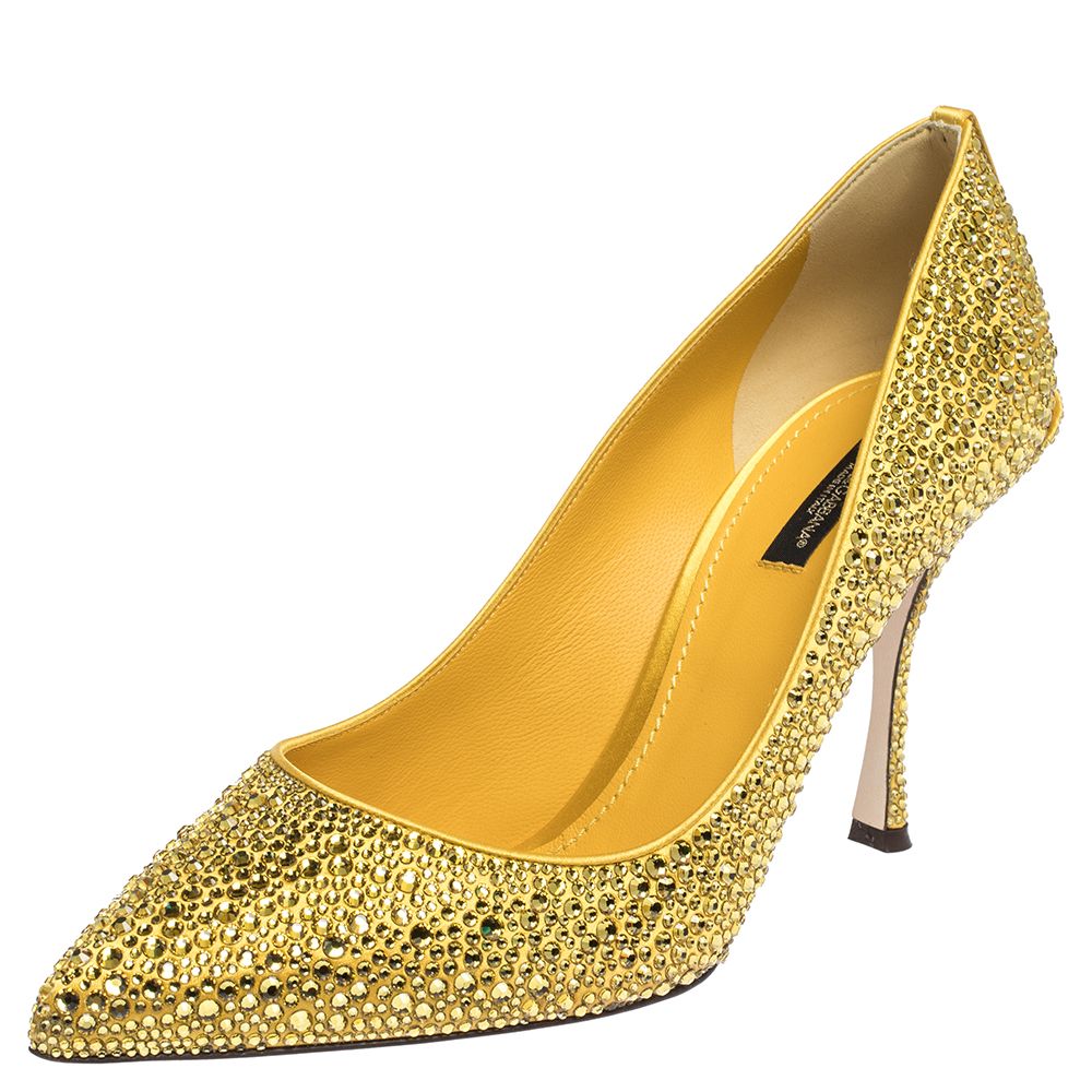 yellow pointed toe pumps