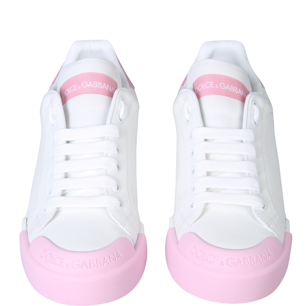 

Dolce & Gabbana White Portofino Sneakers Size, Pink