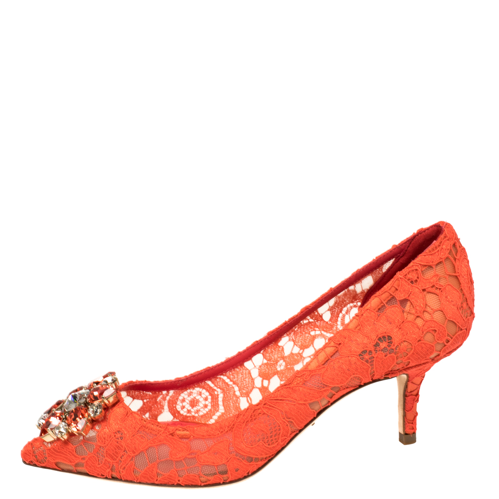 

Dolce & Gabbana Red Lace Bellucci Pumps Size