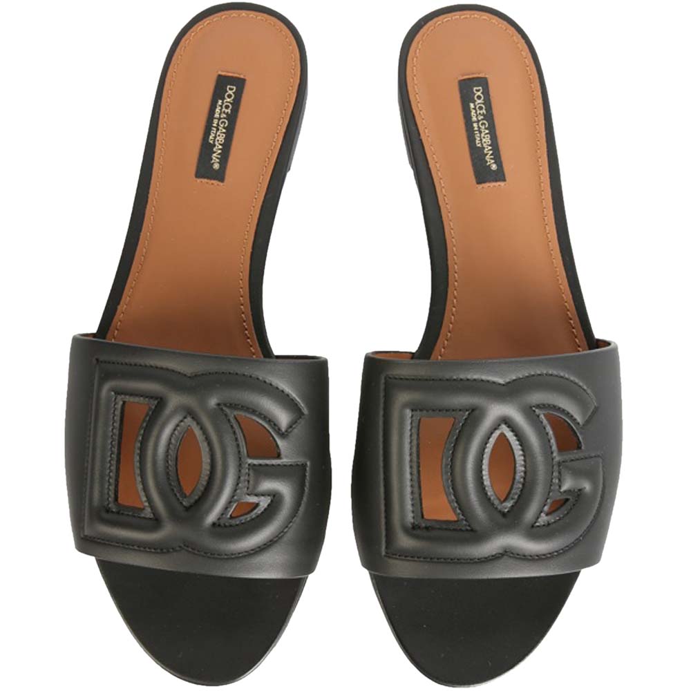 

Dolce & Gabbana Black DG Slide Sandals Size EU