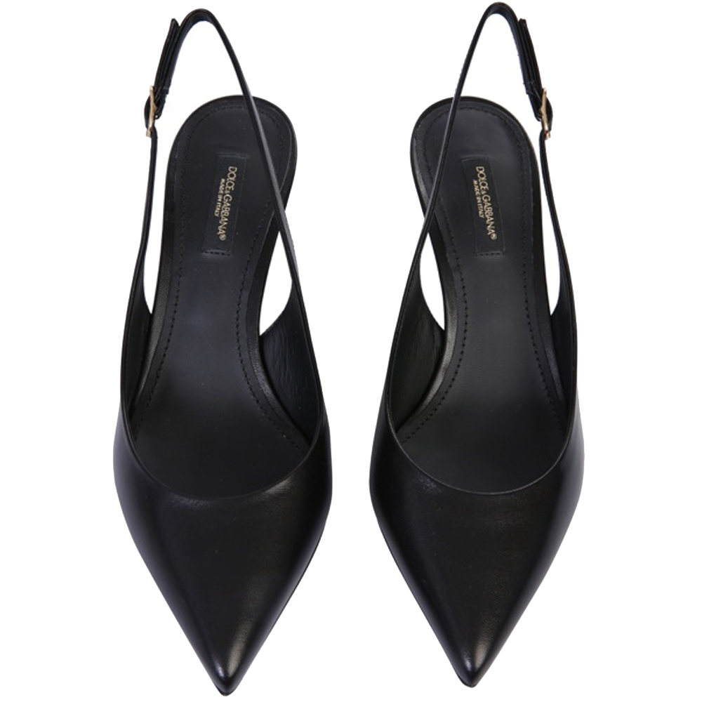 

Dolce & Gabbana Black Leather Slingback Sandals Size IT