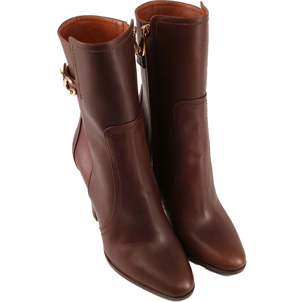 

Dolce & Gabbana Brown Cowhide DG logo Ankle boots Size