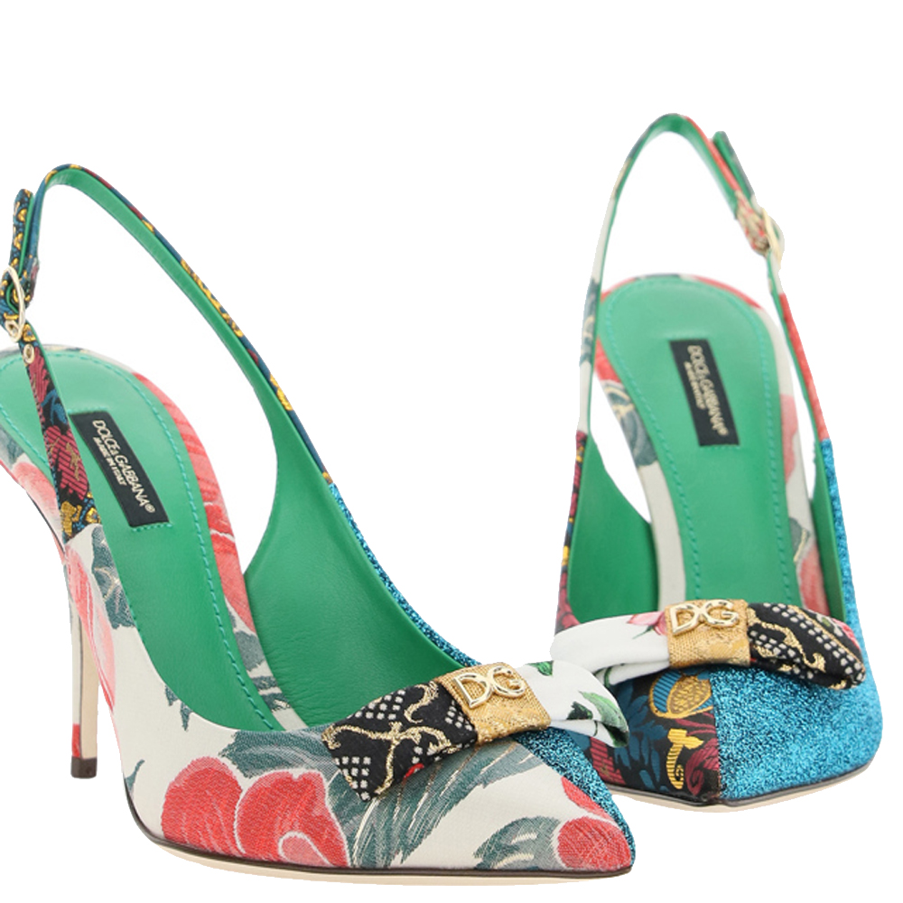 

Dolce & Gabbana Multicolor Floral Slingback Pumps Size IT