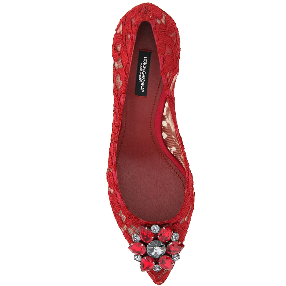 

Dolce & Gabbana Red Taormina Lace Bellucci Pumps Size IT