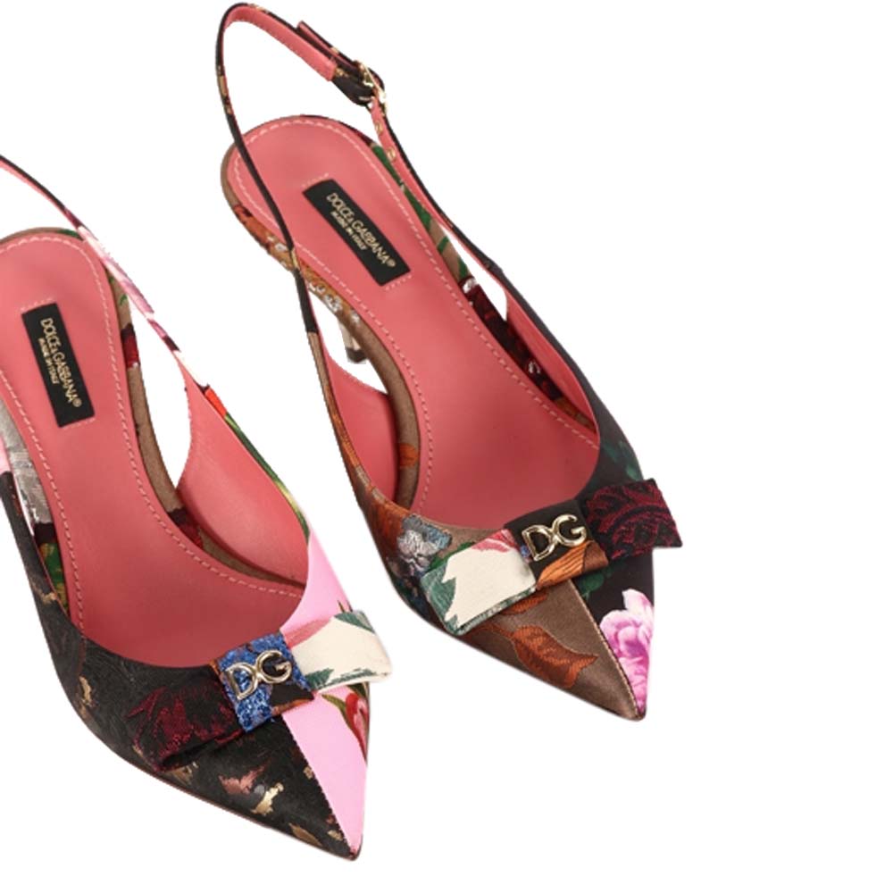 

Dolce & Gabbana Multicolor Patchwork Slingback Pump Size EU