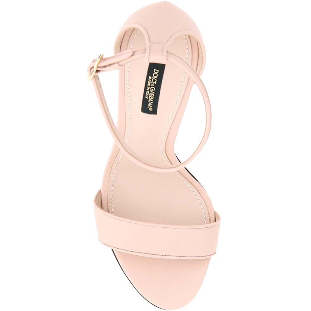 

Dolce & Gabbana Pink Polished Calfskin DG Baroque Heel Sandals Size IT