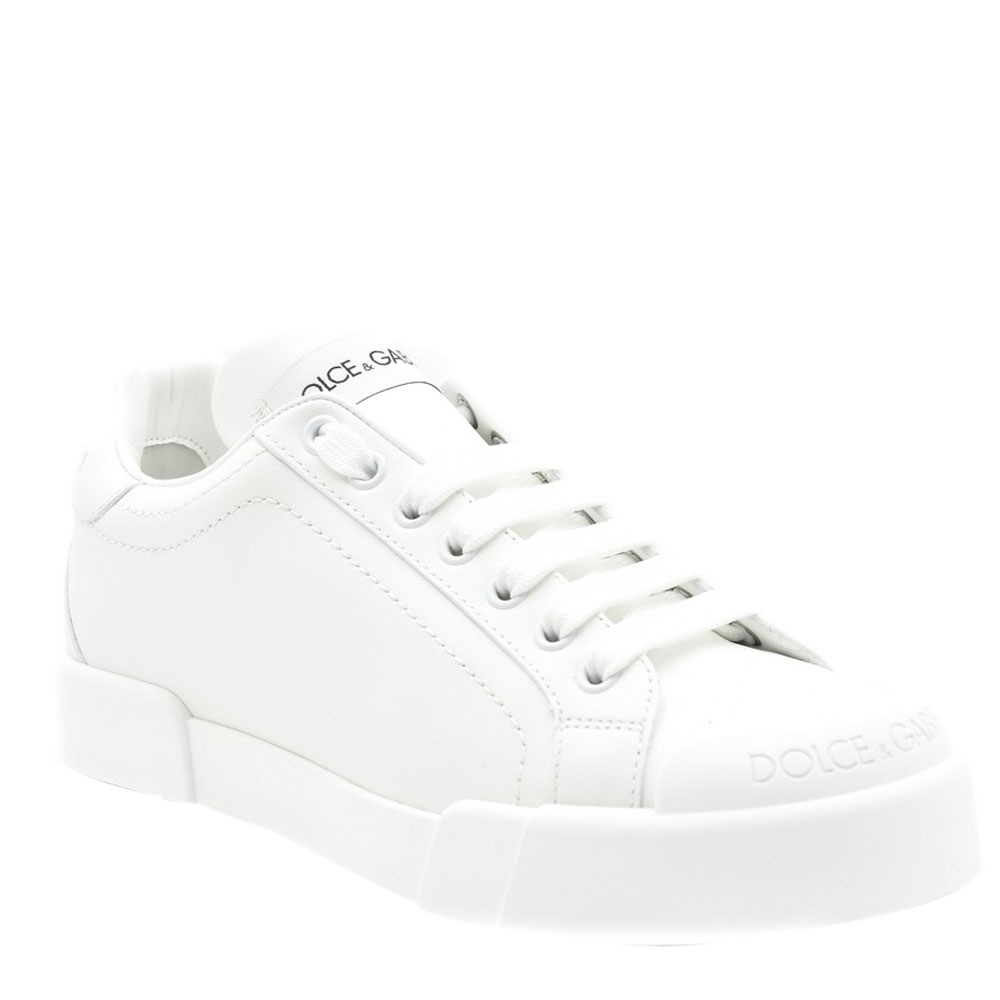 

Dolce & Gabbana White Nappa Leather Portofino Sneakers Size EU