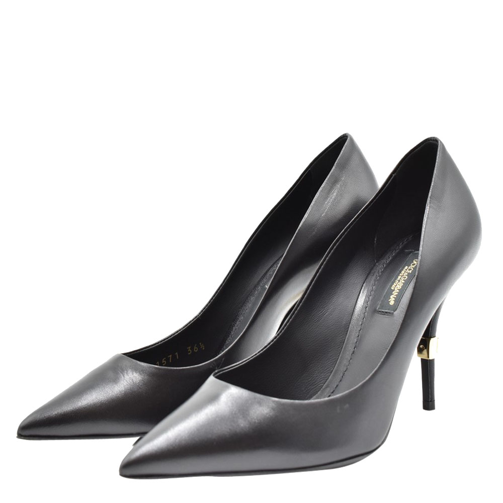 

Dolce & Gabbana Black Leather Pumps Size EU