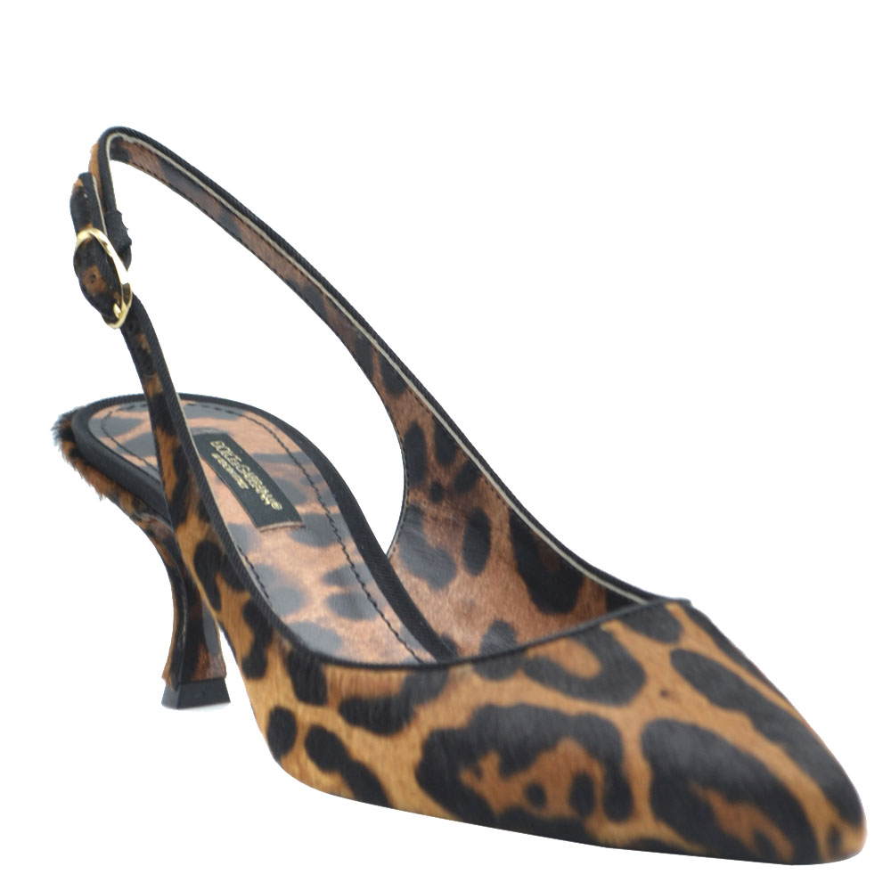 

Dolce and Gabbana Brown/Black Leopard Print Slingback Sandals Size EU