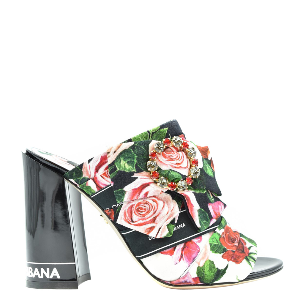 

Dolce & Gabbana Multicolor Floral Printed Viscose Sandals Size EU