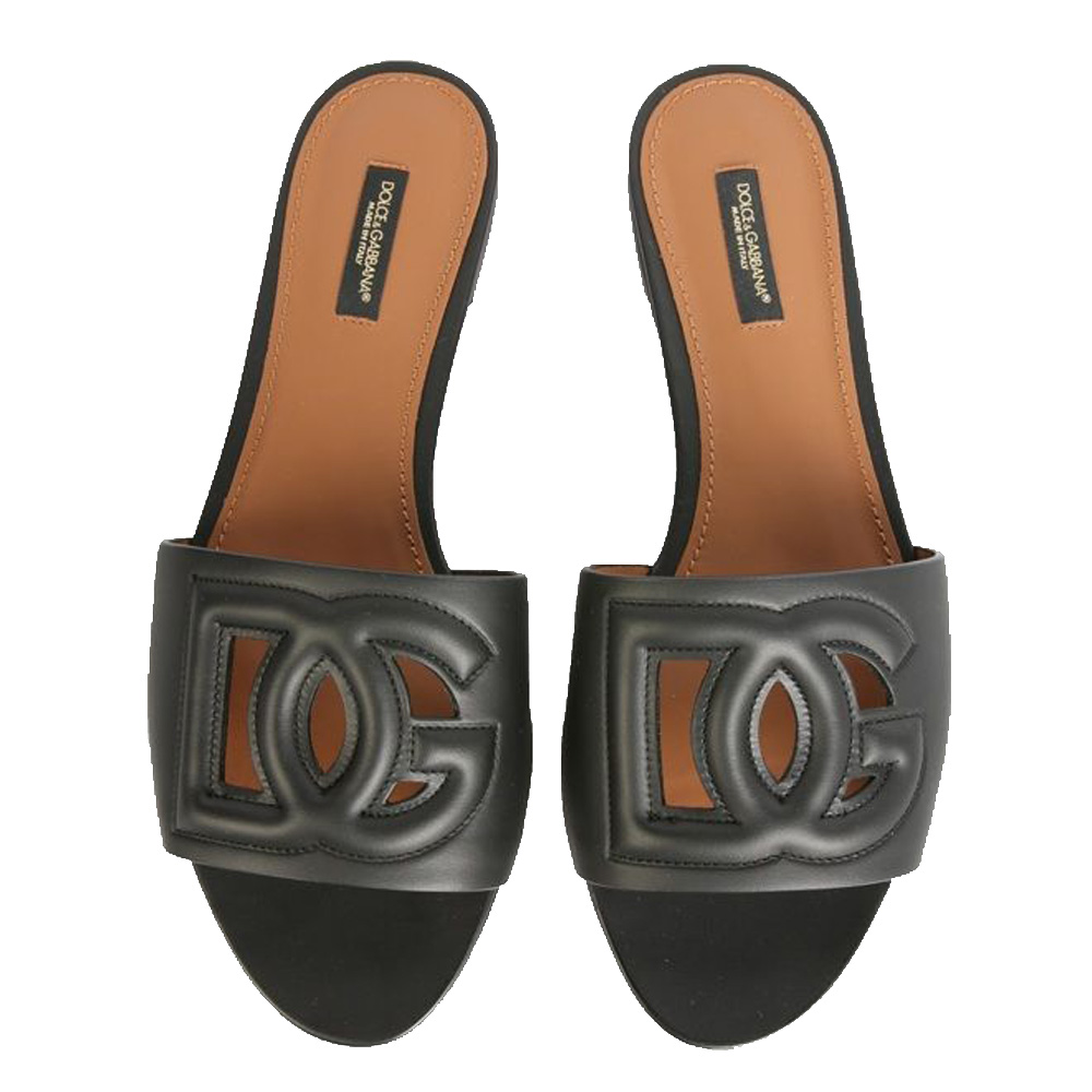 

Dolce & Gabbana Black Slide Sandals With Logo Size IT
