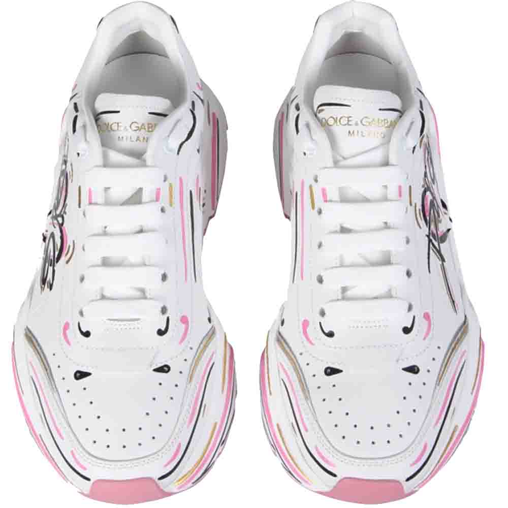 

Dolce & Gabbana White Hand-painted Daymaster Sneakers Size IT