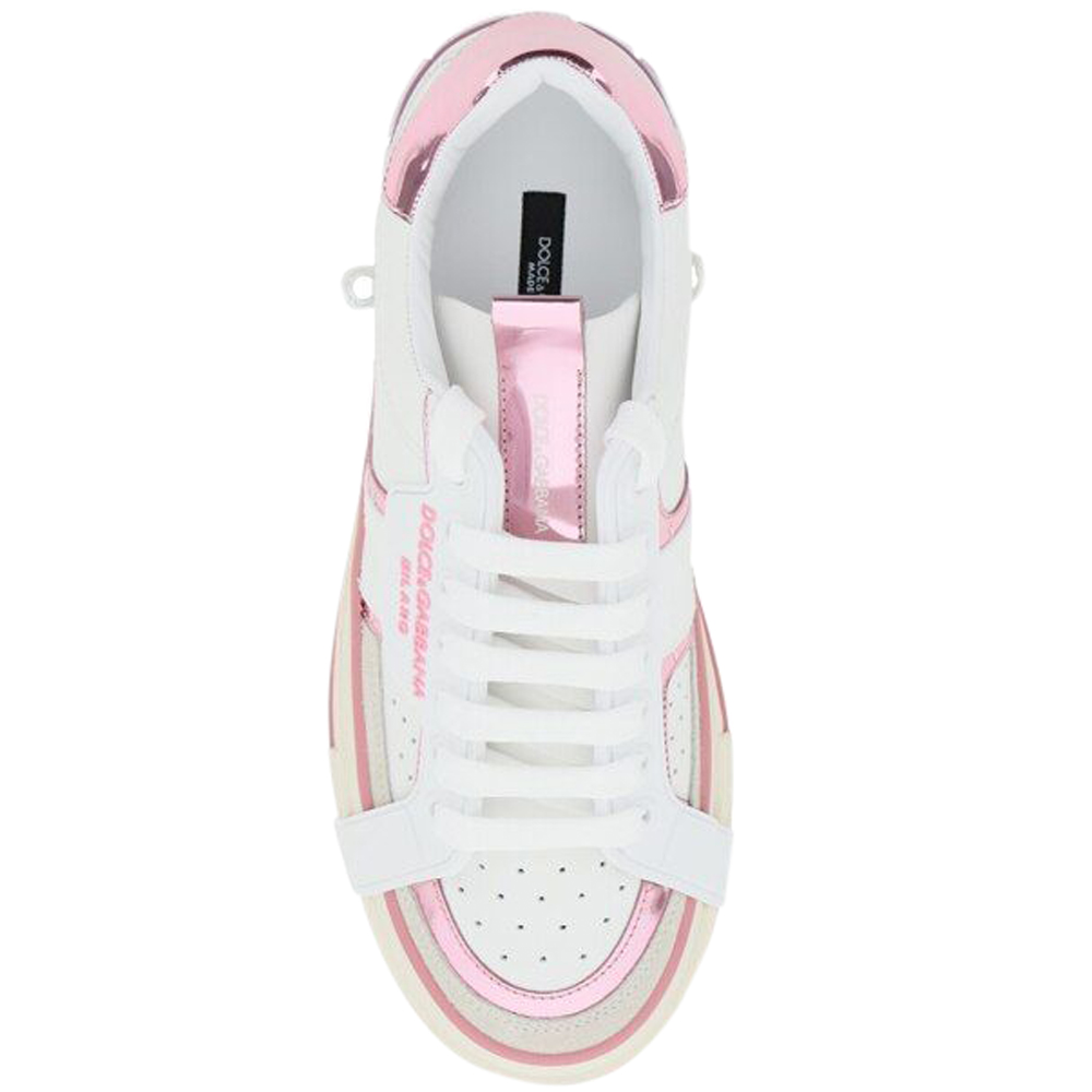 

Dolce & Gabbana White/Rose Custom 2.Zero Sneakers Size IT, Pink
