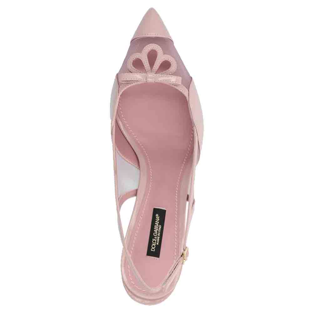 

Dolce & Gabbana Pink Mesh-panel Slingback Pumps Size EU