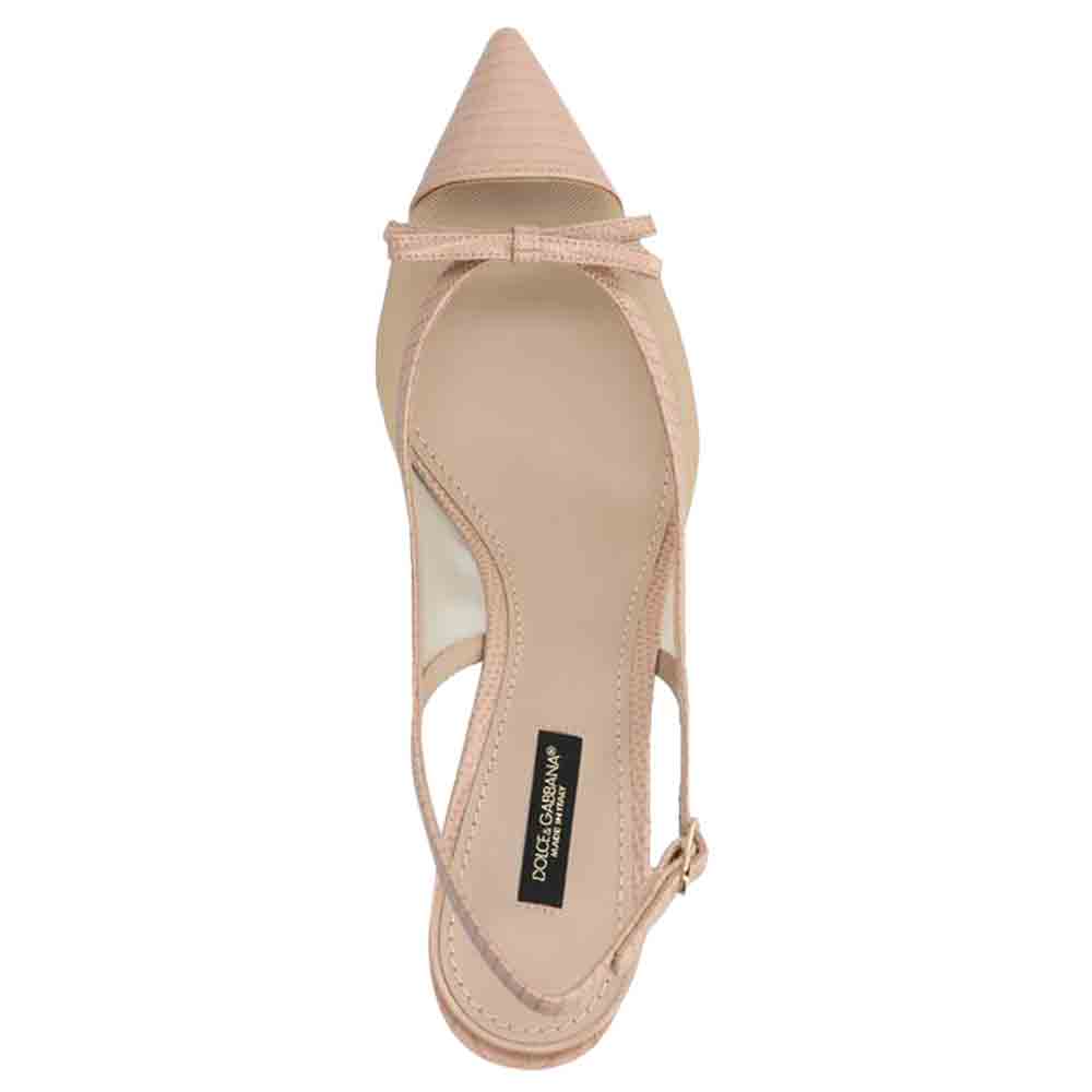 

Dolce & Gabbana Beige Leather Slingback Pumps Size EU