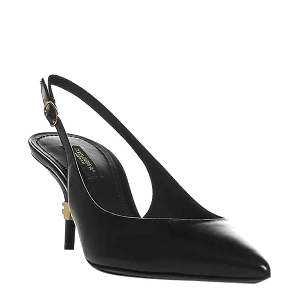 

Dolce & Gabbana Black Leather Lori slingback Pumps Size EU