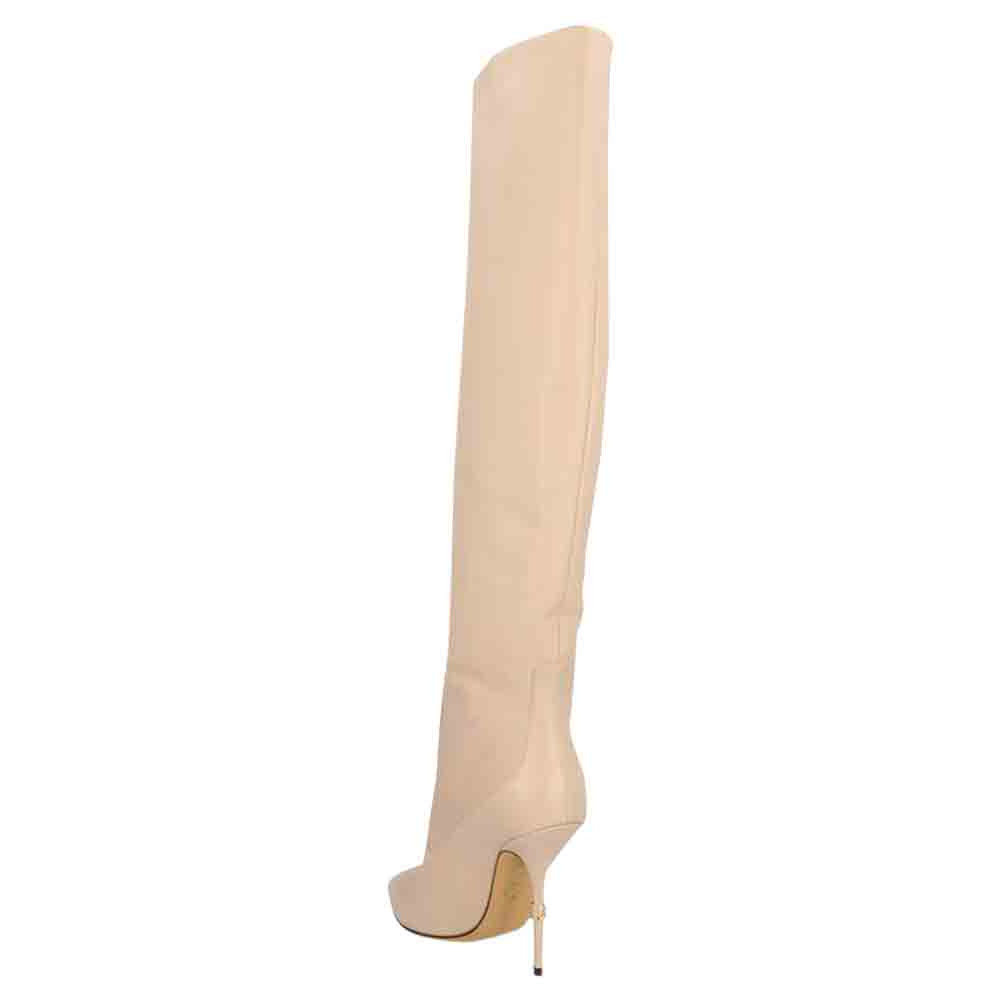 

Dolce & Gabbana Beige Leather thigh-length stiletto Boots Size EU