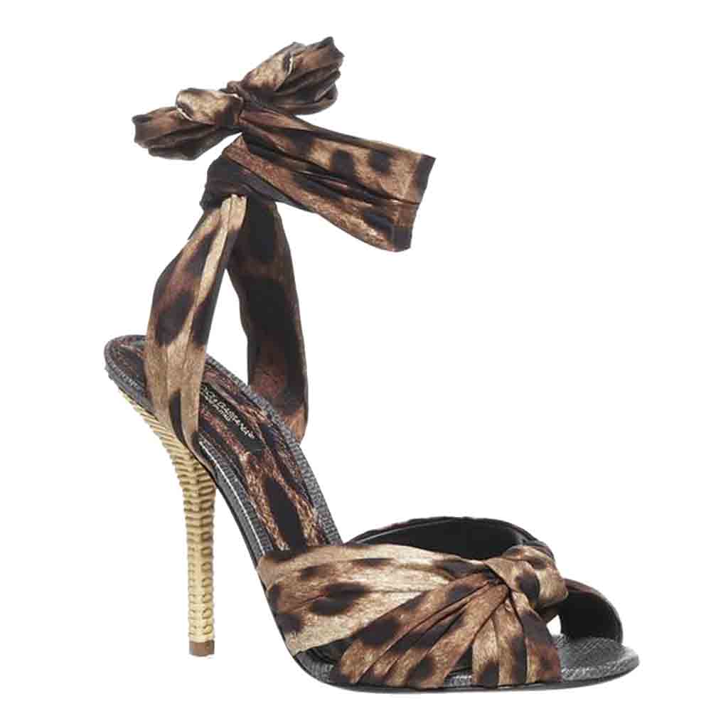 

Dolce & Gabbana Leopard Print Twill Sandals Size, Multicolor