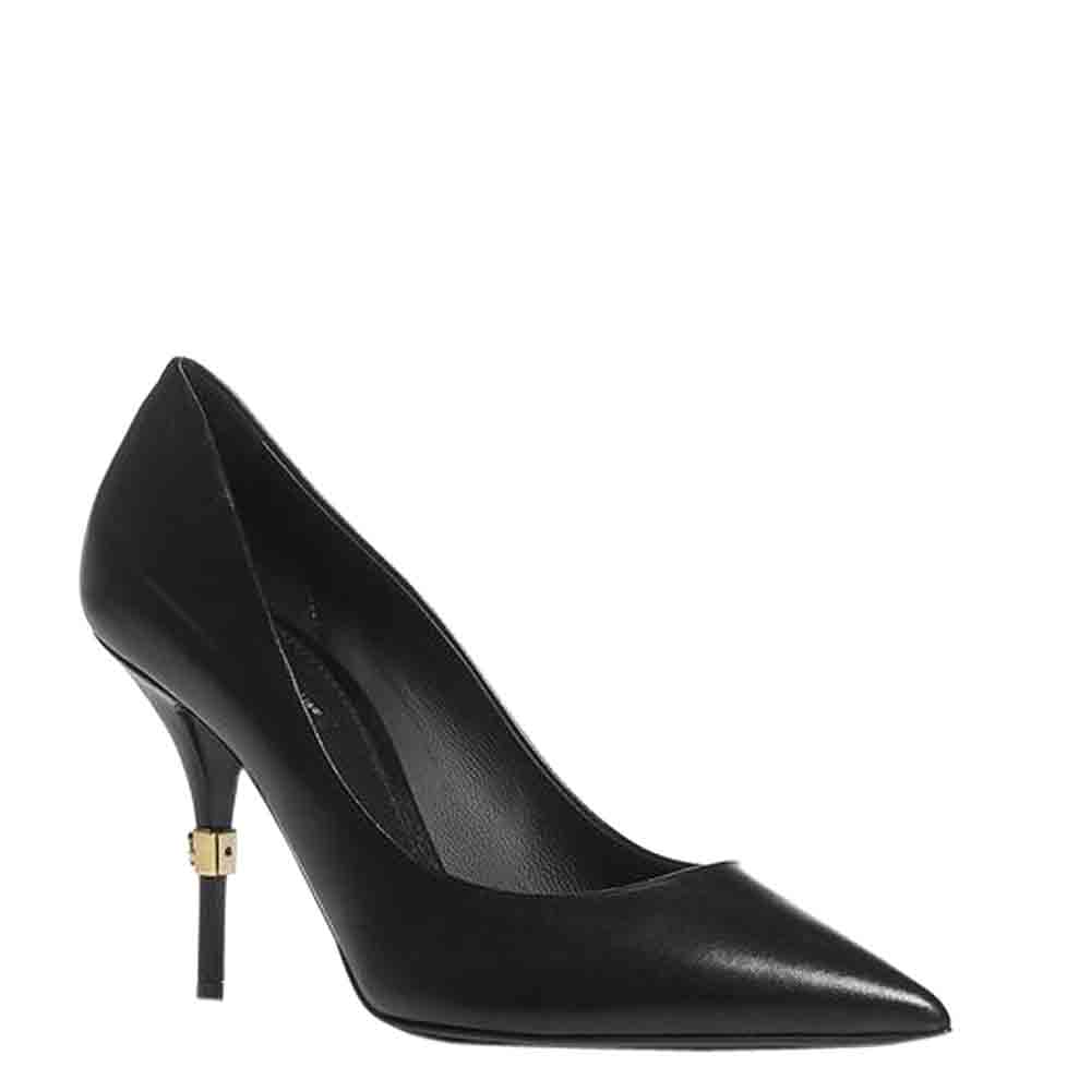 

Dolce & Gabbana Black Leather Cardinal Logo Pumps Size EU