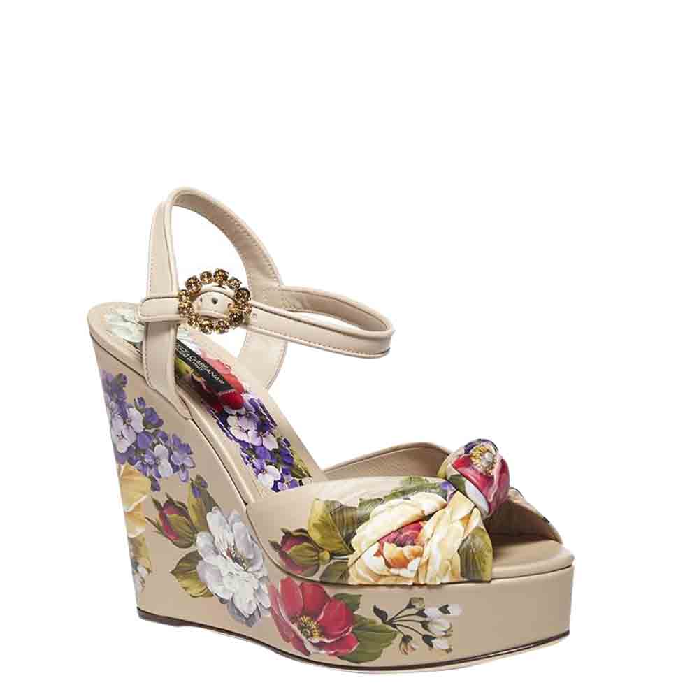 

Dolce & Gabbana Beige Nappa Leather Wedges Size EU, Multicolor