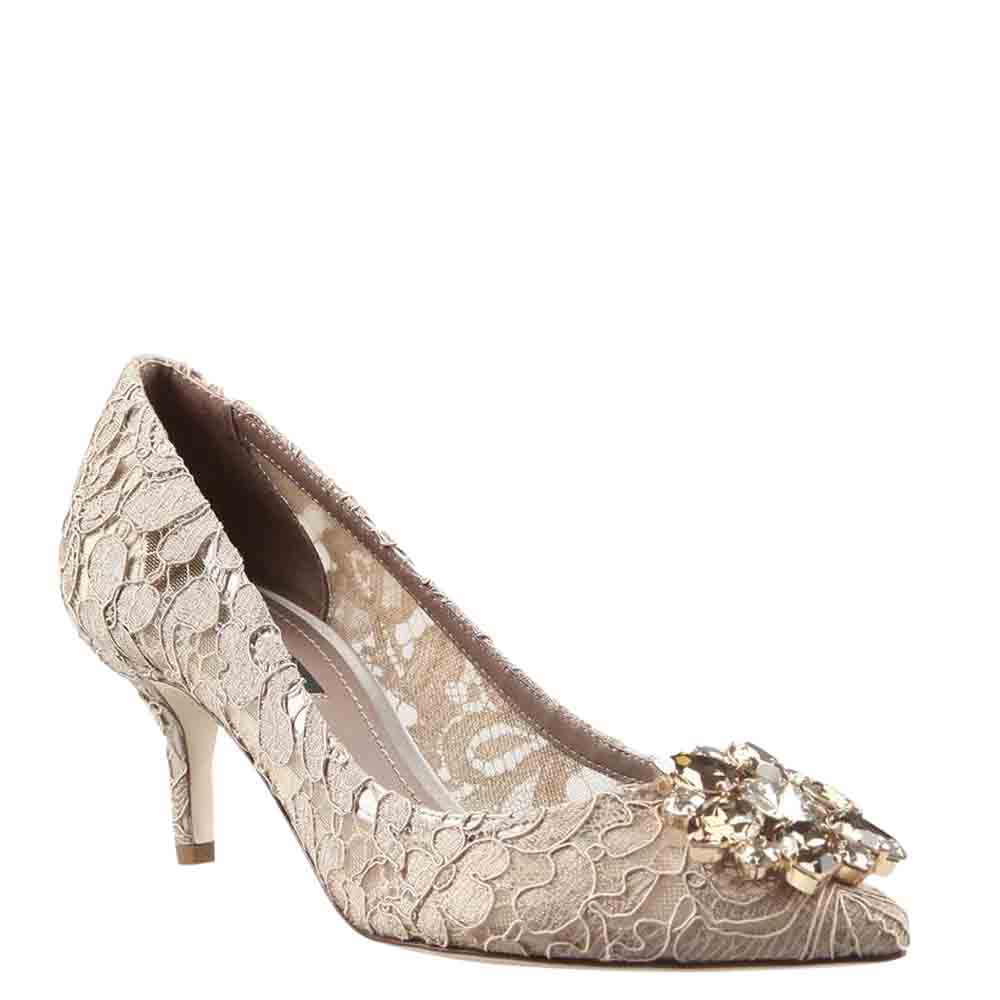 

Dolce & Gabbana Beige Lace Taormina Pumps Size EU