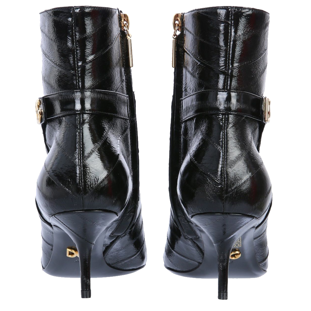 

Dolce & Gabbana Black Eel Leather Ankle Boots Size IT