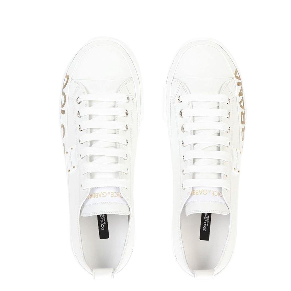 

Dolce & Gabbana White Calfskin Portofino Sneakers Size EU