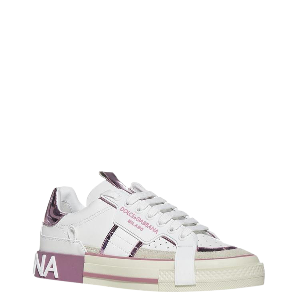 

Dolce & Gabbana White/Pink 2.Zero Sneakers Size EU