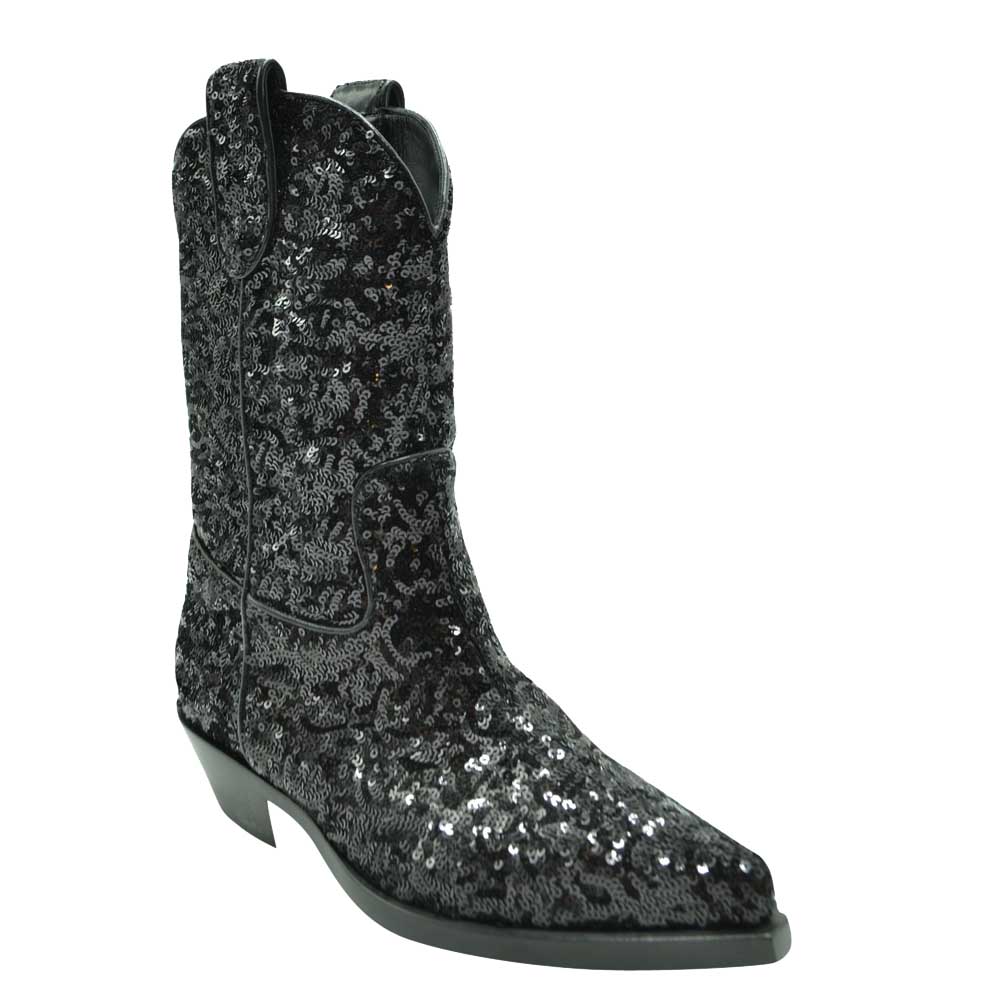 

Dolce and Gabbana Black Sequins Boots Size EU