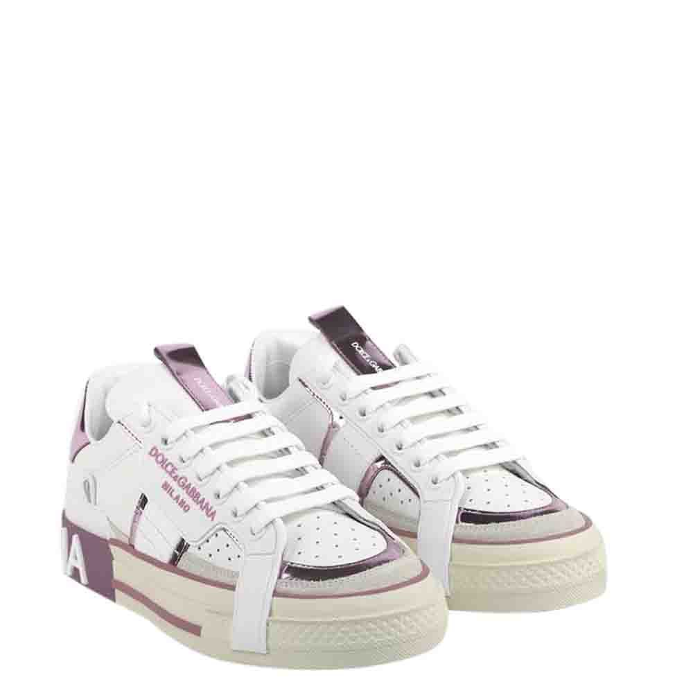 

Dolce & Gabbana White Leather 2.Zero Custom Sneakers Size EU