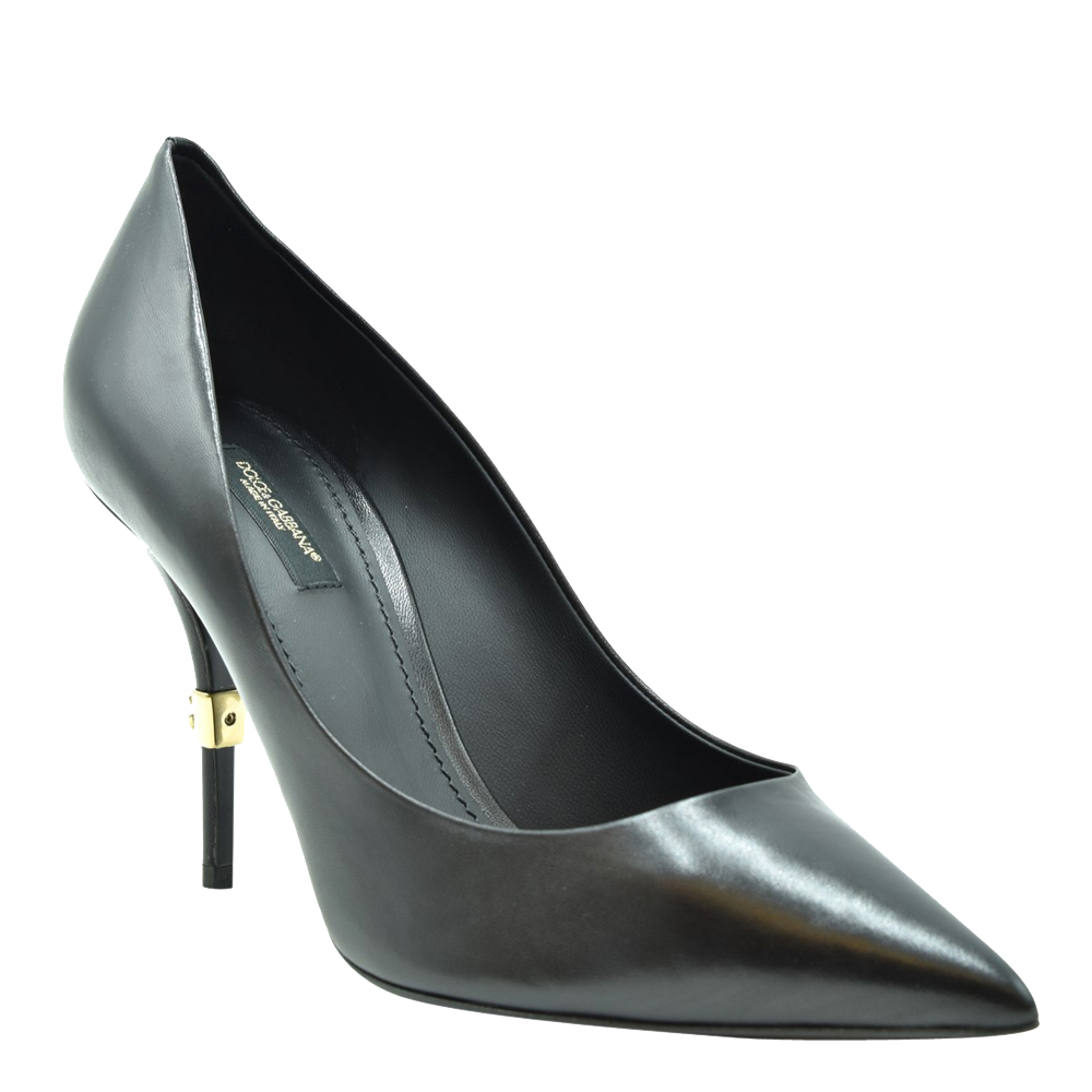 

Dolce & Gabbana Black Leather Pointed Toe Pumps Size EU