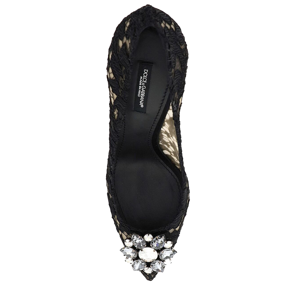 

Dolce & Gabbana Black Taormina Lace Pumps Size EU