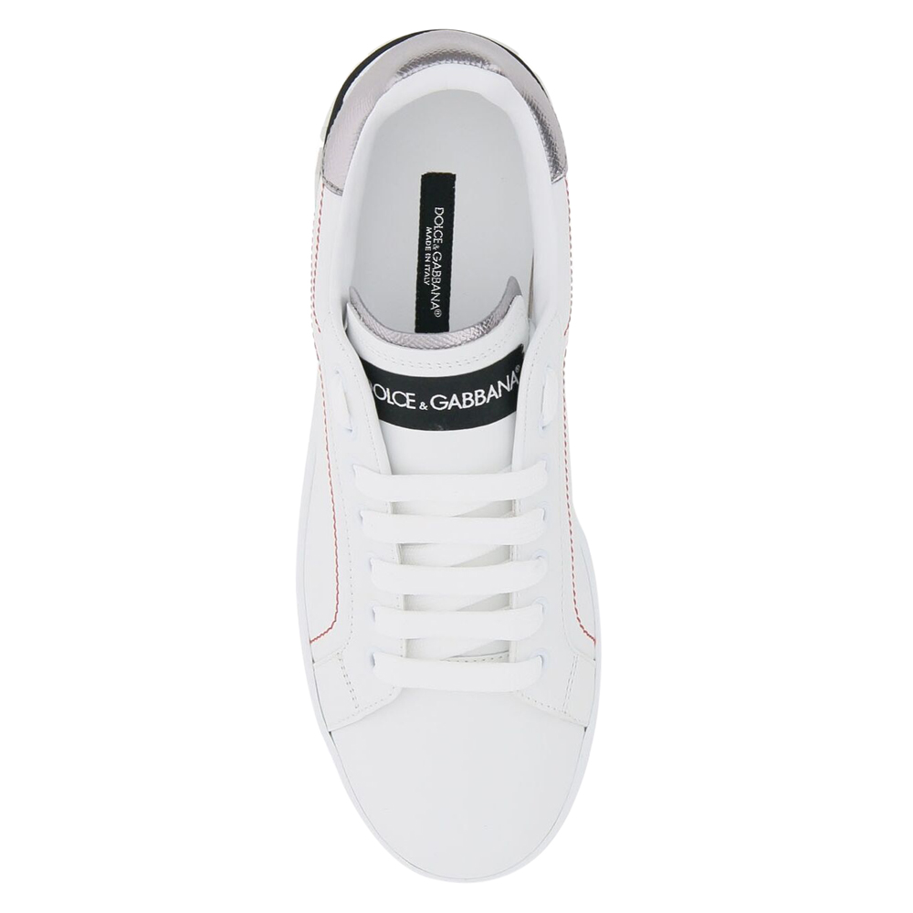 

Dolce & Gabbana White Leather Portofino Sneakers Size EU