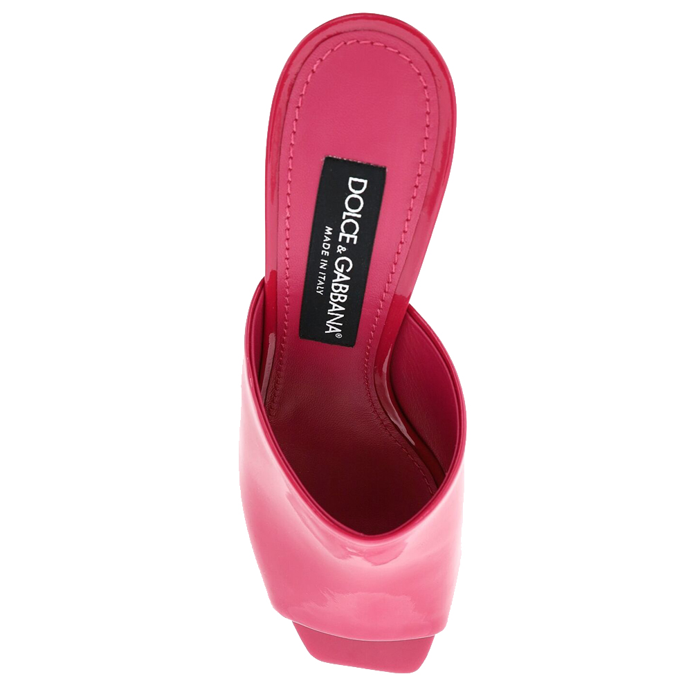 

Dolce & Gabbana Pink Patent Leather DG Pop Mules Size EU