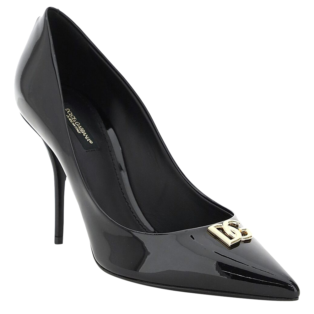 

Dolce & Gabbana Black Patent Leather DG Pop Pumps Size EU