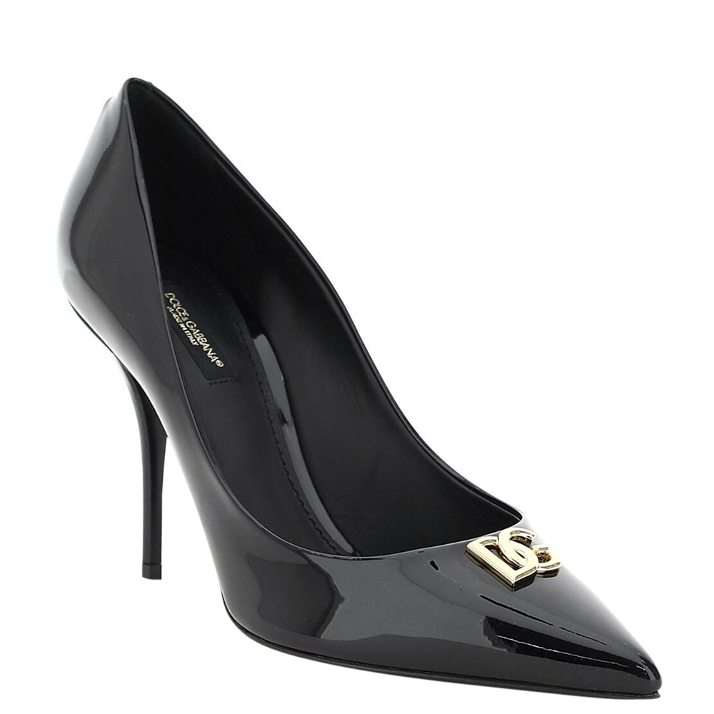 

Dolce & Gabbana Black Patent Leather DG Pop Pumps Size IT