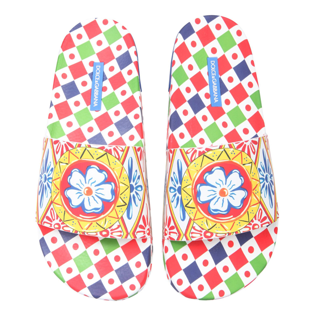 

Dolce & Gabbana Rubber Carretto Print Beachwear Slides Size IT, Multicolor