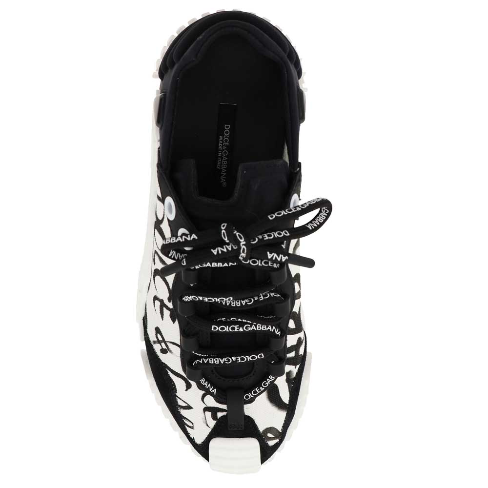 

Dolce & Gabbana White/Black Logo Print Ns1 Sneakers Size IT