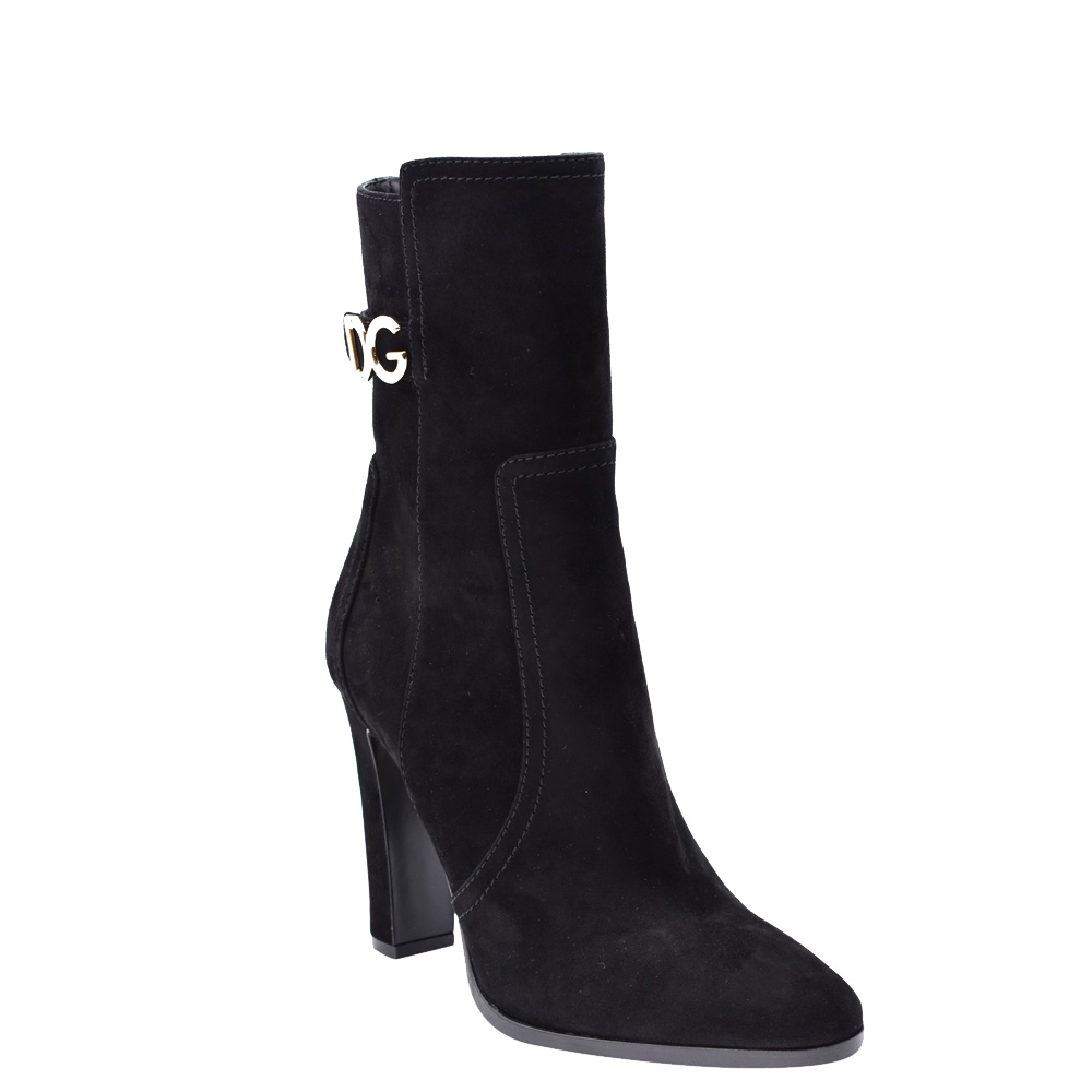 

Dolce & Gabbana Black Suede DG logo Boots Size EU